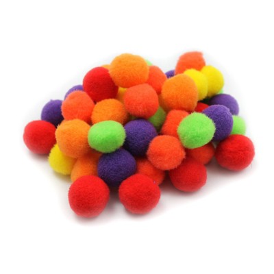 Charles Leonard Creative Arts Pom-Poms, 1", Hot Colors, Bag of 50 (Pack of 10)