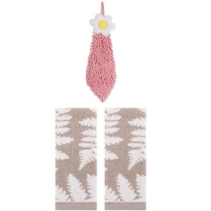 REGALWOVEN 3 Pcs Soft Absorbent Decorative Hand Towels for Bathroom Kitchen - 1 of 4