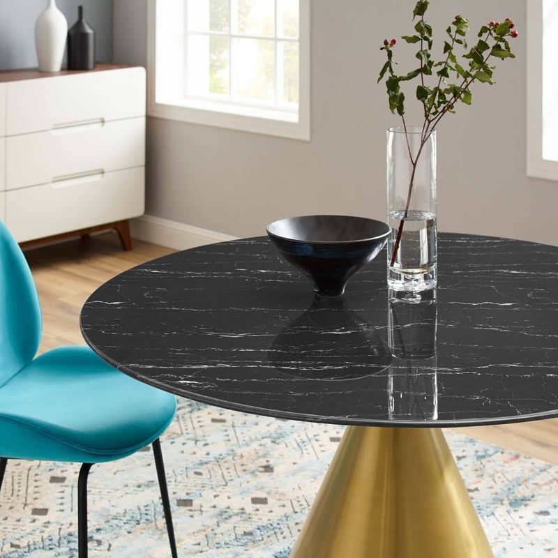 47" Tupelo Round Artificial Marble Dining Table - Modway, 5 of 7