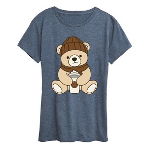 Women's - Instant Message - Coffee Bear Short Sleeve Graphic T-Shirt - 1 of 4
