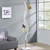 QingMoon Branch Design Coat Rack, Metal Standing Hall Tree with 9 Tipped Hooks and Stable Round Base Ideas for Entryways and Hallways - 2 of 4