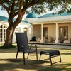 Hyleory 2-Pack Outdoor Textilene Fabric Footstools with Iron Frame - Waterproof Stackable Ottoman Set for Patio Garden and Poolside - 2 of 4