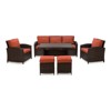 Chic Crate - Parkhurst 6-Piece All-Weather Rattan Outdoor Set with Vibrant Orange Cushions & Table - 4 of 4