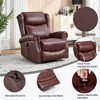 ChicFurnit Living Room Chair Arm Accent Chair Manual Recliner Rocker Swivel Body Massage Genuine Leather for Living Room, 30.31"*23.23"*22.05" - 2 of 4