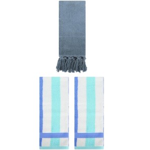 REGALWOVEN 3 Packs Cotton Absorbent Soft Decorative Bathroom Hand Towel for Kitchen - 1 of 4
