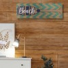 Northlight Aqua Blue Chevron Burlap with “Beach” Wood Look Oar Linen Wall Art 24” - 4 of 4