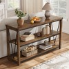 Coolmee Farmhouse Console Table, 47 Inch Narrow Entryway Table with Storage, 3 Tier Wood Console Tables for Living Room, Hallway, Entryway - 2 of 4