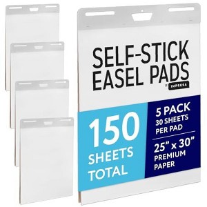 Impresa Large Sticky Easel Pads - 5 Pack (30 Sheets Per Pad) - Flip Charts for Classroom and Office - 1 of 4