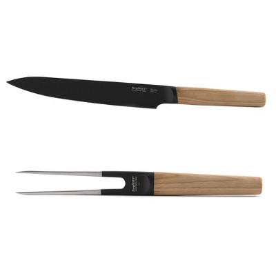 BergHOFF Ron 2Pc Carving Set, 7.5" Carving Knife & 6.5" Carving Fork, Natural