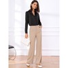 INSPIRE CHIC Women's Button Up Leotard Satin Shirt Long Sleeve Notched Lapel Business Work Bodysuit - 4 of 4
