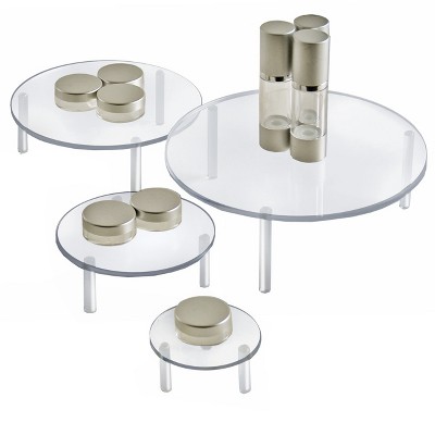 Clear Acrylic 4-Piece Round Riser Set for Countertop Display