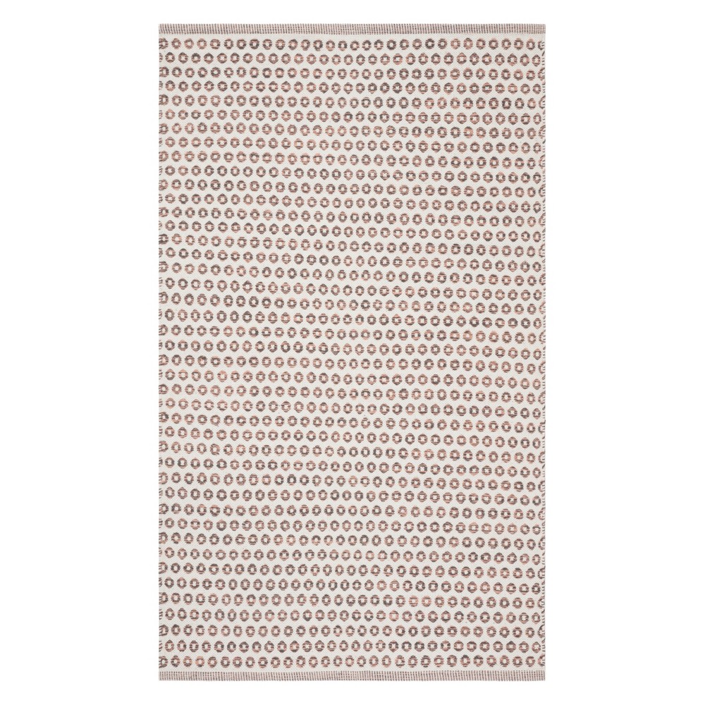  Geometric Woven Accent Rug Peach/Ivory