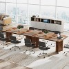 Okak Vintage Wood Large Executive Desk Rectangle Dining Table,Long Modern Kitchen Dinner Table for Dining Room,Breakfast Nook - 4 of 4