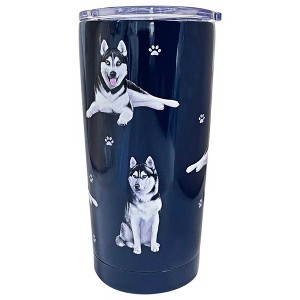 E & S Imports 7.0 Inch Siberian Husky Serengeti Tumbler Hot Or Cold Beverages Tumblers - 1 of 3