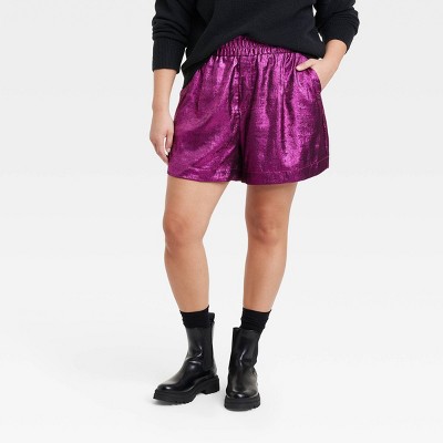 Women's High-Rise Metallic Shorts - A New Day™