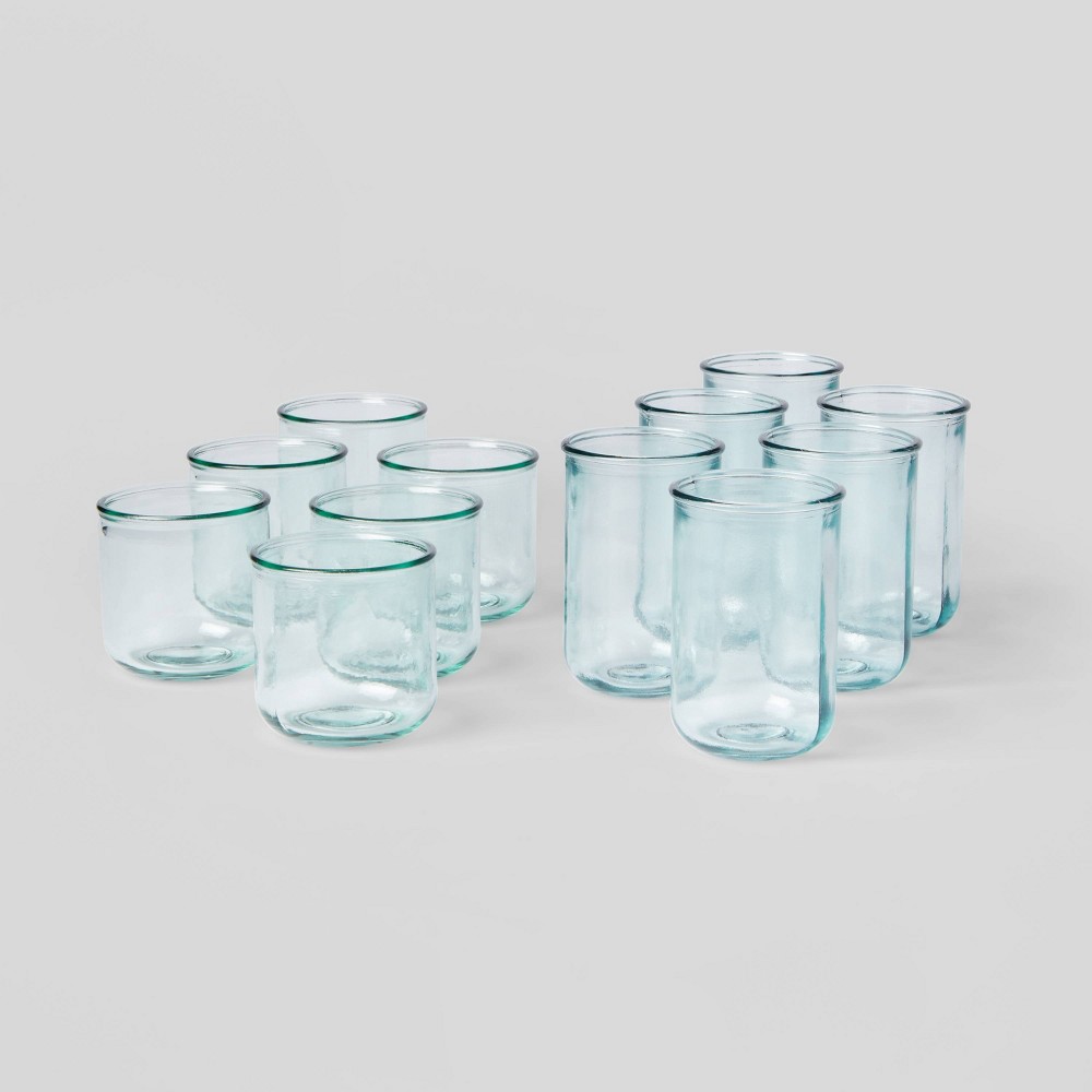 Photos - Glass 12pc  Potomac Double Old-Fashioned Assorted Tumbler Set - Threshold™: Recycled ware Set, Dishwasher-Safe