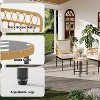 3-Piece All-Weather Wicker Rattan Bistro Patio Furniture Set with Glass Table and Thick Cushions, For Balcony, Garden, Backyard, and Poolside, Beige - 4 of 4