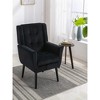 29.5"Modern Soft Velvet Material Ergonomics Accent Chair,Black - 2 of 4