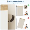 Wood Wardrobe Closet with 4 Drawers and Door, 43.3" H Bedroom Wardrobe Cabinet with Hanging Rod, Clothing Storage, 4 Drawers Dresser - 4 of 4