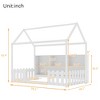 SeaCamel All-in-One Twin House Bed: Complete with LED Light, Bookshelf Storage & Safety Guardrails in Natural Wood - 3 of 4
