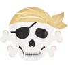 Blue Panda 48 Pack Gold Foil Pirate Plates for Pirate Birthday Party Supplies, Tableware, Skull Design, 13 x 10 In - 4 of 4