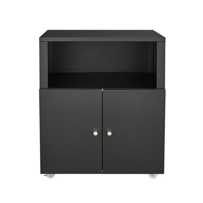 NicBex Modern File Cabinet with 2 Doors, Lateral Metal Filing Cabinets with Wheels,Office Cabinet for Home, Office,White/Black