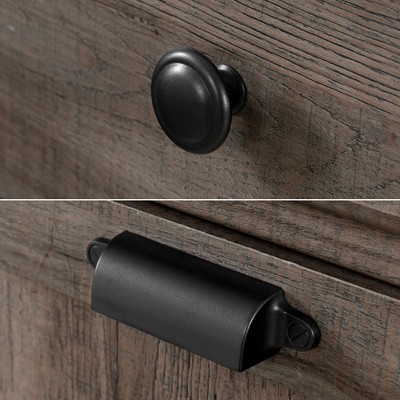 Cottage Charm Fall Oak Vertical Dresser with Deep Drawers and Shelves