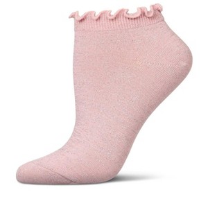Memoi Women's Lurex Bamboo Shortie Socks - 1 of 3