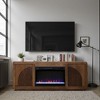 65" Veneer Fireplace TV Stand with Two Doors, Two Shelves, Electric Fireplace Insert, Cable Management, and Remote Control for Living Room - 2 of 4