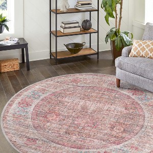 Unique Loom Nostalgia Euphoria Border Washable Indoor Flatweave Woven Area Rug - 1 of 4