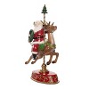 Transpac Resin 17.9 in. Multicolor Christmas Santa and Reindeer Carousel Figurine - 2 of 4