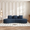Aukfa Curved Velvet Sectional Sofa - 5 Seater L Shape Sofa , Suitable for Living Room, Apartment, Home Decor, Beige & Orange & Grey - 2 of 4