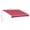 VisioGear Retractable Awning, 10'*8' Patio Awnings with Manual Crank Handle for Deck, Yard, Red, 116.25"*96.5"*59" - 3 of 4