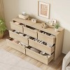 Dresser Chest of Drawers, Modern Double Dresser Organizer with Concave Handles, Wooden Chest of Drawers for Bedroom - 4 of 4