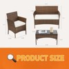 FURNIinspire Patio Dining Sets Patio Furniture Set 4 Pieces, Glass Table, Weaving Rattan Patio Chairs for Garden, Terrace, Brown, 42.6"*22"*31.4" - 3 of 4