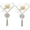 3PCS Long Pendant Necklaces for Women Knot Disk Circle Tassel Statement Sweater Necklace Set - 4 of 4
