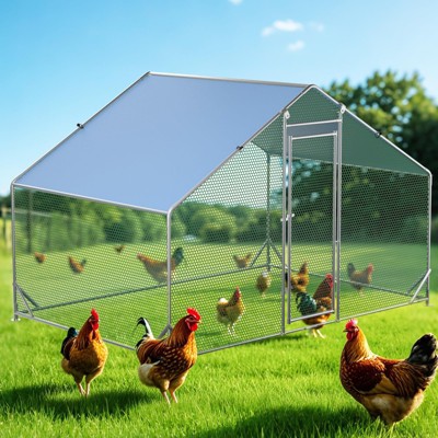 Garvee Chicken Run 9.8'x6.5'x6.4', Large Metal Chicken Coop Heavy Duty ...