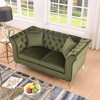 Standard Velvet Tufted Scroll-Arm Chesterfield Stanford Loveseat with Plush Multi-Density Foam Cushions and Premium Craftsmanship - 3 of 4