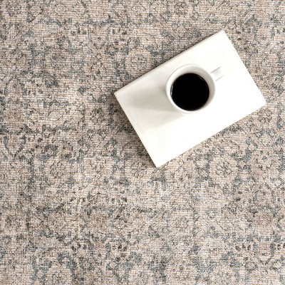 Hillstone Gray Rectangular Synthetic Vintage Medallion Area Rug