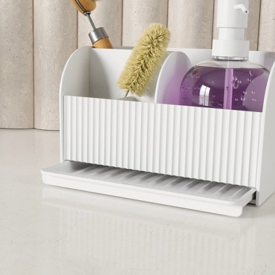 Gray Foldable Metal and Recycled Plastic Dishrack with Caddy Base