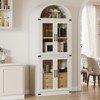 Arched Bookshelf with Doors and Drawers, 71.4" Tall Farmhouse Bookcase, 15.8" Deep Wooden Display Cabinet with Storage Shelves - 4 of 4