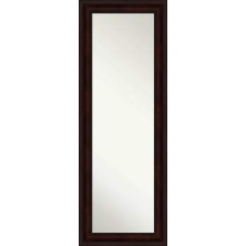 19" x 53" Non-Beveled Coffee Bean Brown Full Length on The Door Mirror - Amanti Art