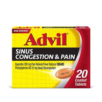 Advil Sinus Congestion & Pain Relief Tablets - Ibuprofen (NSAID) - 20ct