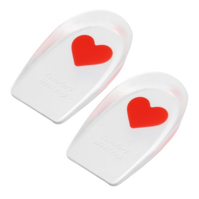 Unique Bargains Silicone Heel Support Cup Pads Orthotic Insole Plantar Care  Heel Pads Love Pattern Size 33-39 2 Pcs : Target