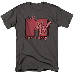 Mtv Beating Heart Adult T-Shirt Charcoal Medium - 1 of 4