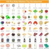 150Pcs Kitchen Playset, Pretend Cooking Accessories, Food, Picnic Blanket, Fruits, Veges, 2Pack Baskets, Dessert, Prop Money - 3 of 4