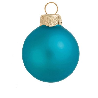 Northlight 40ct Matte Glass Ball Christmas Ornament Set 1.25" - Turquoise Blue