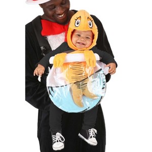 HalloweenCostumes.com One Size Fits Most   Dr. Seuss Fish Bowl Baby Carrier | Storybook Costumes, White/Orange/Blue - 1 of 2