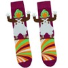 Willy Wonka Socks Men's Oompa Loompa Felt Hands Adult Mid Calf Crew Socks 1 Pair Fits Shoe Size 8-12 Multicolored - 2 of 4