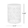 CAVINAS 18"Hollow Open Curved Outdoor End Table,Cylindrical Side Table for Poolside,Porch&Living Room,Outdoor Furniture,Accent Indoor&Outdoor Table - 2 of 4